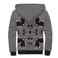 Charcoal Black Hearts Crown Traditional Geometry Sherpa Hoodie Seanamarena Basotho Blanket Inspired