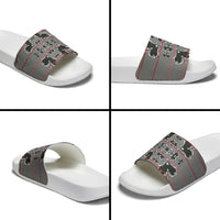 Charcoal Black Hearts Crown Traditional Geometry Slide Sandals Seanamarena Basotho Blanket Inspired