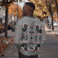 Charcoal Black Hearts Crown Traditional Geometry Sweatshirt Seanamarena Basotho Blanket Inspired