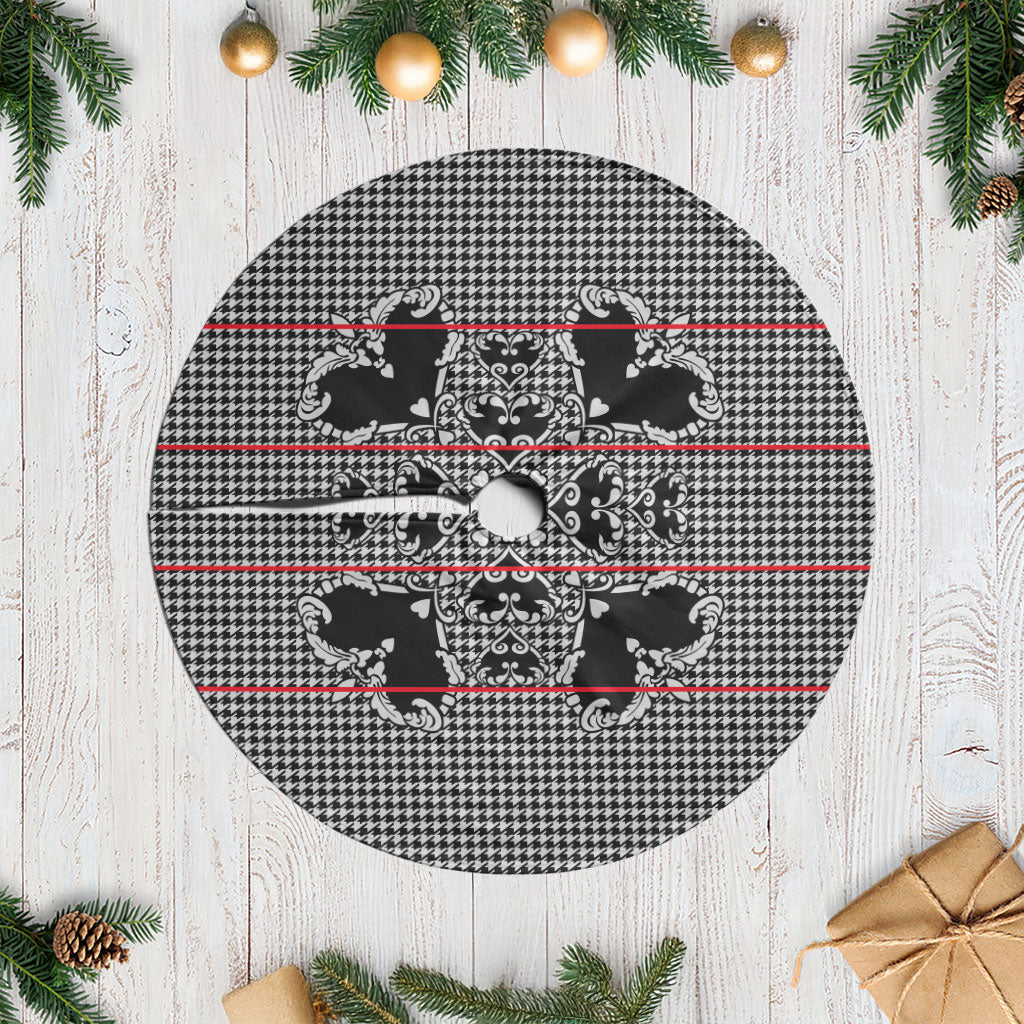 Charcoal Black Hearts Crown Traditional Geometry Tree Skirt Seanamarena Basotho Blanket Inspired