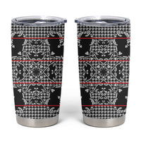 Charcoal Black Hearts Crown Traditional Geometry Tumbler Cup Seanamarena Basotho Blanket Inspired