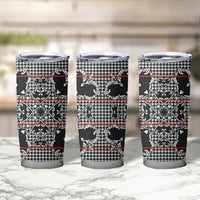 Charcoal Black Hearts Crown Traditional Geometry Tumbler Cup Seanamarena Basotho Blanket Inspired