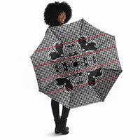 Charcoal Black Hearts Crown Traditional Geometry Umbrella Seanamarena Basotho Blanket Inspired