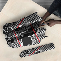 Charcoal Black Hearts Crown Traditional Geometry Umbrella Seanamarena Basotho Blanket Inspired