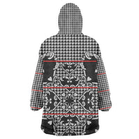 Charcoal Black Hearts Crown Traditional Geometry Wearable Blanket Hoodie Seanamarena Basotho Blanket Inspired