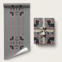 Charcoal Black Hearts Crown Traditional Geometry Wrapping Paper Seanamarena Basotho Blanket Inspired