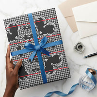 Charcoal Black Hearts Crown Traditional Geometry Wrapping Paper Seanamarena Basotho Blanket Inspired
