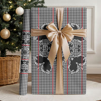 Charcoal Black Hearts Crown Traditional Geometry Wrapping Paper Seanamarena Basotho Blanket Inspired