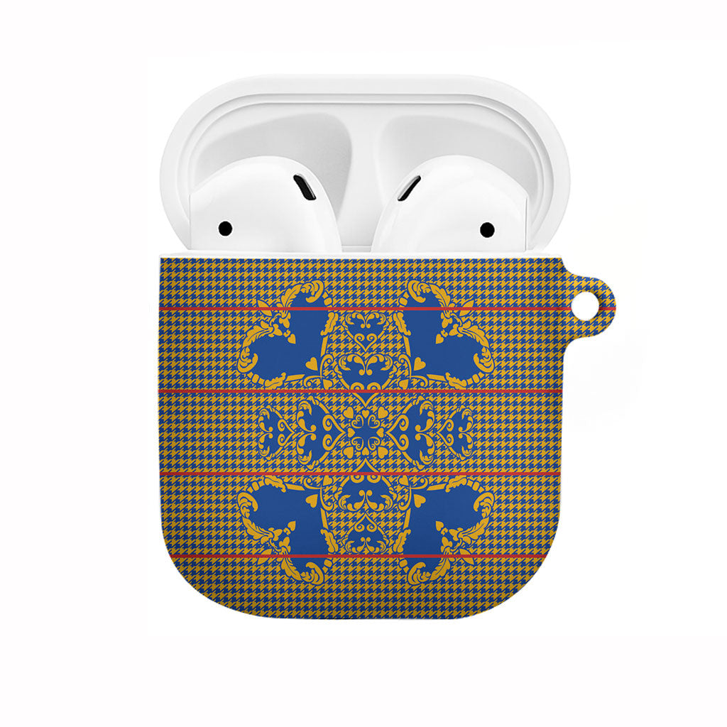 Cobalt Blue Hearts Crown Traditional Geometry AirPods Case Seanamarena Basotho Blanket Inspired
