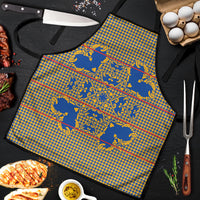 Cobalt Blue Hearts Crown Traditional Geometry Apron Seanamarena Basotho Blanket Inspired