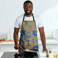 Cobalt Blue Hearts Crown Traditional Geometry Apron Seanamarena Basotho Blanket Inspired
