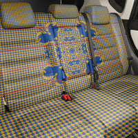 Cobalt Blue Hearts Crown Traditional Geometry Back Car Seat Cover Seanamarena Basotho Blanket Inspired