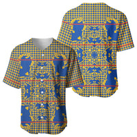 Cobalt Blue Hearts Crown Traditional Geometry Baseball Jersey Seanamarena Basotho Blanket Inspired