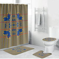 Cobalt Blue Hearts Crown Traditional Geometry Bathroom Set Seanamarena Basotho Blanket Inspired