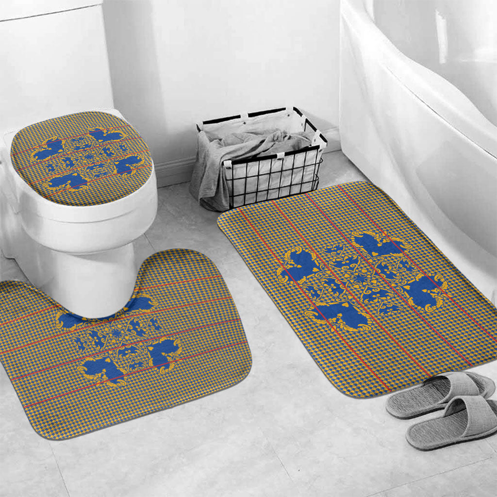 Cobalt Blue Hearts Crown Traditional Geometry Bathroom Set Seanamarena Basotho Blanket Inspired