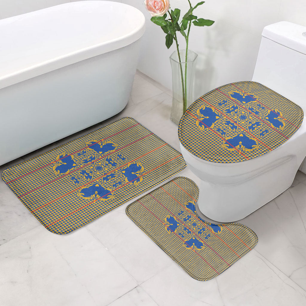 Cobalt Blue Hearts Crown Traditional Geometry Bathroom Set Seanamarena Basotho Blanket Inspired
