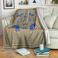 Cobalt Blue Hearts Crown Traditional Geometry Blanket Seanamarena Basotho Blanket Inspired