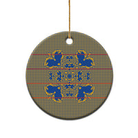 Cobalt Blue Hearts Crown Traditional Geometry Ceramic Ornament Seanamarena Basotho Blanket Inspired