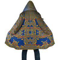 Cobalt Blue Hearts Crown Traditional Geometry Cloak Seanamarena Basotho Blanket Inspired