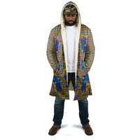 Cobalt Blue Hearts Crown Traditional Geometry Cloak Seanamarena Basotho Blanket Inspired