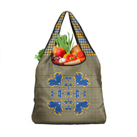 Cobalt Blue Hearts Crown Traditional Geometry Grocery Bag Seanamarena Basotho Blanket Inspired