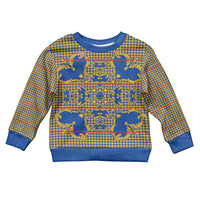 Cobalt Blue Hearts Crown Traditional Geometry Kid Ugly Christmas Sweater Seanamarena Basotho Blanket Inspired