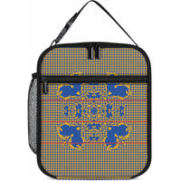 Cobalt Blue Hearts Crown Traditional Geometry Lunch Bag Seanamarena Basotho Blanket Inspired