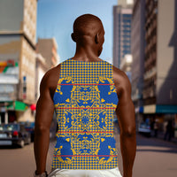 Cobalt Blue Hearts Crown Traditional Geometry Men Tank Top Seanamarena Basotho Blanket Inspired