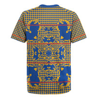 Cobalt Blue Hearts Crown Traditional Geometry Rugby Jersey Seanamarena Basotho Blanket Inspired