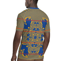 Cobalt Blue Hearts Crown Traditional Geometry Rugby Jersey Seanamarena Basotho Blanket Inspired
