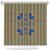 Cobalt Blue Hearts Crown Traditional Geometry Shower Curtain Seanamarena Basotho Blanket Inspired