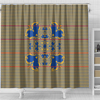 Cobalt Blue Hearts Crown Traditional Geometry Shower Curtain Seanamarena Basotho Blanket Inspired