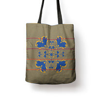 Cobalt Blue Hearts Crown Traditional Geometry Tote Bag Seanamarena Basotho Blanket Inspired