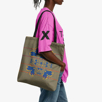 Cobalt Blue Hearts Crown Traditional Geometry Tote Bag Seanamarena Basotho Blanket Inspired