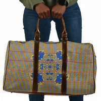 Cobalt Blue Hearts Crown Traditional Geometry Travel Bag Seanamarena Basotho Blanket Inspired