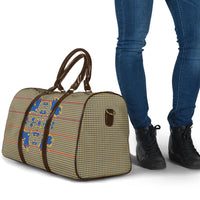 Cobalt Blue Hearts Crown Traditional Geometry Travel Bag Seanamarena Basotho Blanket Inspired