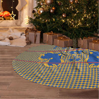 Cobalt Blue Hearts Crown Traditional Geometry Tree Skirt Seanamarena Basotho Blanket Inspired