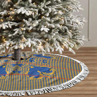 Cobalt Blue Hearts Crown Traditional Geometry Tree Skirt Seanamarena Basotho Blanket Inspired
