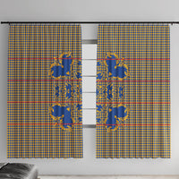 Cobalt Blue Hearts Crown Traditional Geometry Window Curtain Seanamarena Basotho Blanket Inspired