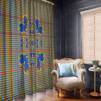 Cobalt Blue Hearts Crown Traditional Geometry Window Curtain Seanamarena Basotho Blanket Inspired