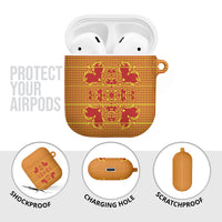 Scarlet Red Hearts Crown Traditional Geometry AirPods Case Seanamarena Basotho Blanket Inspired