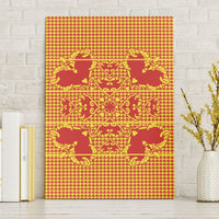 Scarlet Red Hearts Crown Traditional Geometry Canvas Wall Art Seanamarena Basotho Blanket Inspired