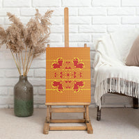 Scarlet Red Hearts Crown Traditional Geometry Canvas Wall Art Seanamarena Basotho Blanket Inspired
