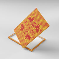 Scarlet Red Hearts Crown Traditional Geometry Canvas Wall Art Seanamarena Basotho Blanket Inspired