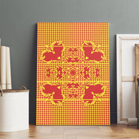 Scarlet Red Hearts Crown Traditional Geometry Canvas Wall Art Seanamarena Basotho Blanket Inspired