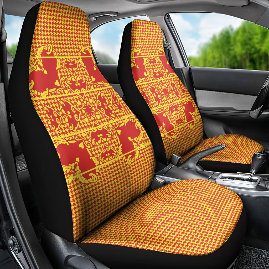 Scarlet Red Hearts Crown Traditional Geometry Car Seat Cover Seanamarena Basotho Blanket Inspired