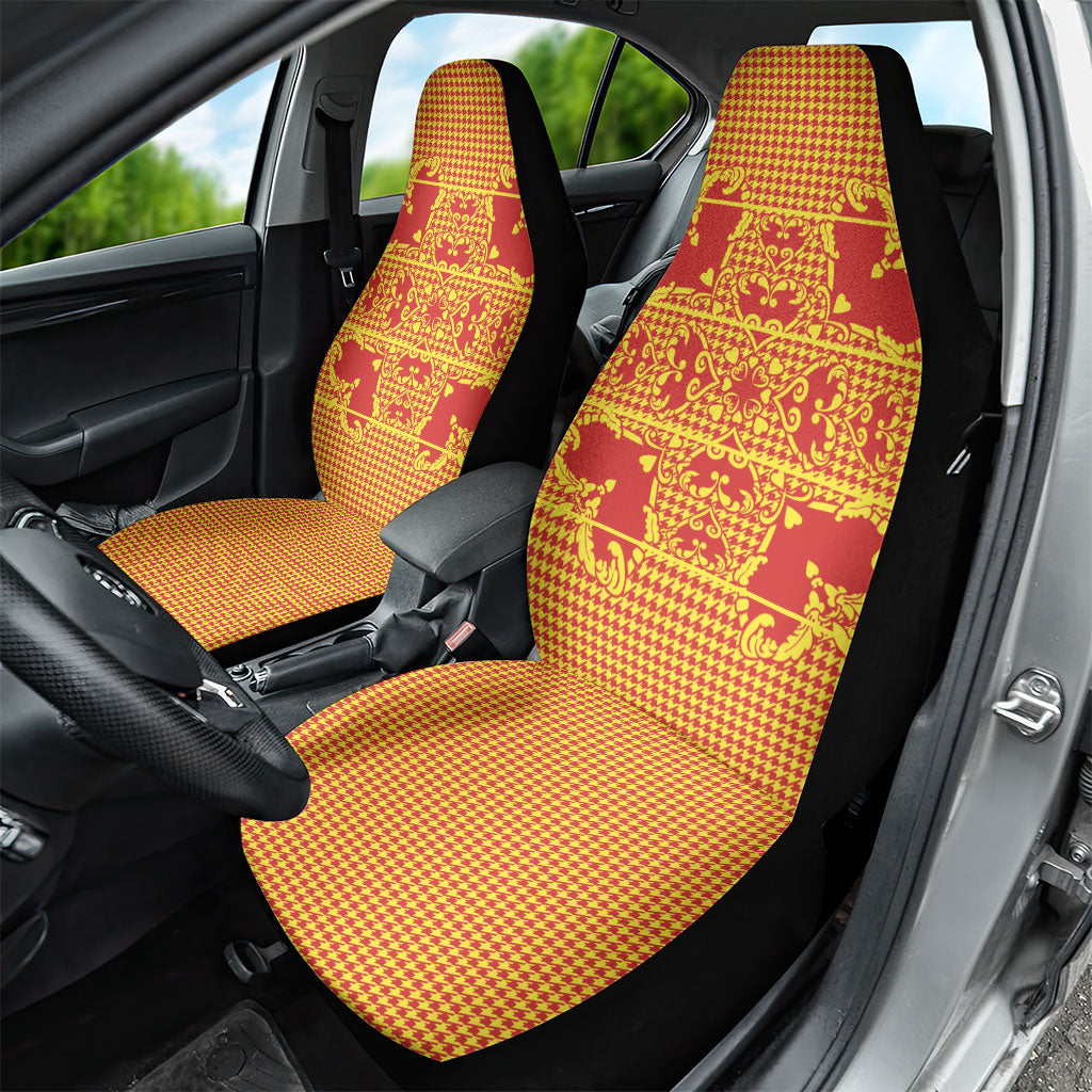Scarlet Red Hearts Crown Traditional Geometry Car Seat Cover Seanamarena Basotho Blanket Inspired
