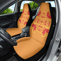 Scarlet Red Hearts Crown Traditional Geometry Car Seat Cover Seanamarena Basotho Blanket Inspired