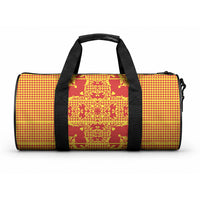 Scarlet Red Hearts Crown Traditional Geometry Duffle Bag Seanamarena Basotho Blanket Inspired