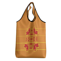 Scarlet Red Hearts Crown Traditional Geometry Grocery Bag Seanamarena Basotho Blanket Inspired